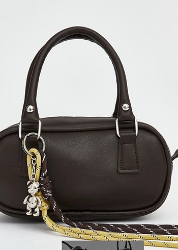 Zincir Detaylı Kahverengi Deri Kadın Çanta - Görsel 3