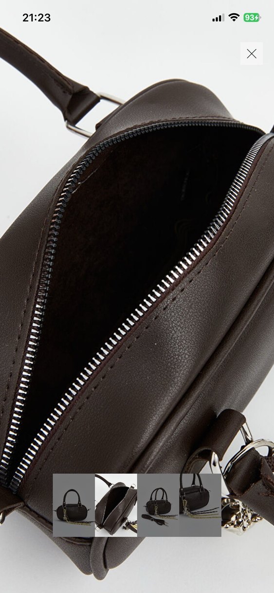 Zincir Detaylı Kahverengi Deri Kadın Çanta - Görsel 2