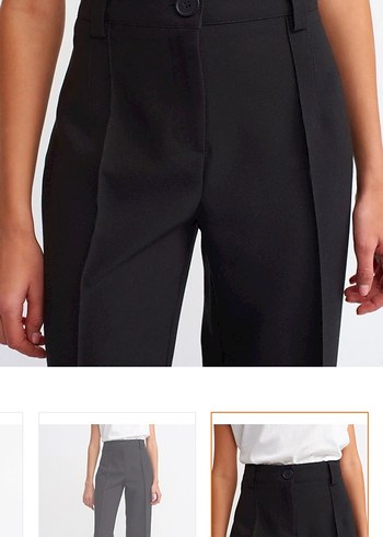 Kadın Siyah Midi Kumaş Pantolon - Görsel 2