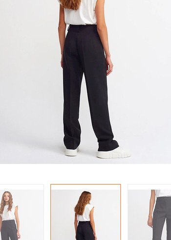 Kadın Siyah Midi Kumaş Pantolon - Görsel 5