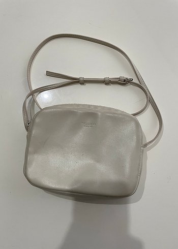 Beden Beyaz Deri Minimalist Kadın Çapraz Çanta
