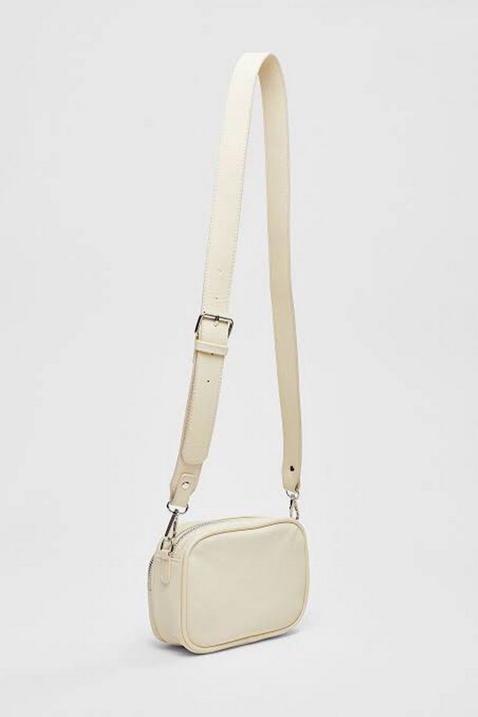 Bej Fermuarlı Kadın Çapraz Çanta - Görsel 2