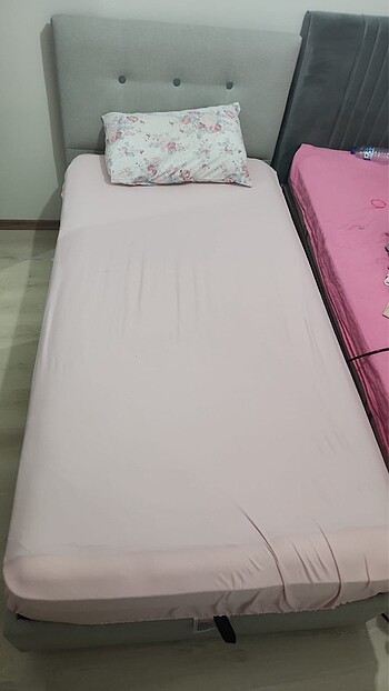 Beden gri Renk YATAŞ BAZA YATAK BAŞLIK SET
