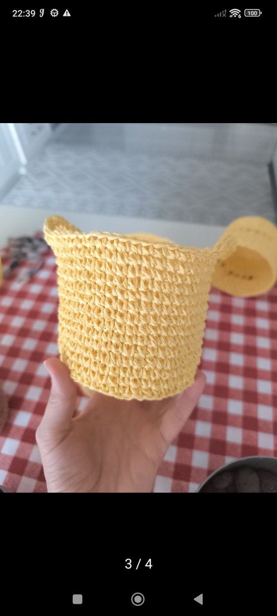 Sarı El Örgüsü Bohem Sepetler - Görsel 2