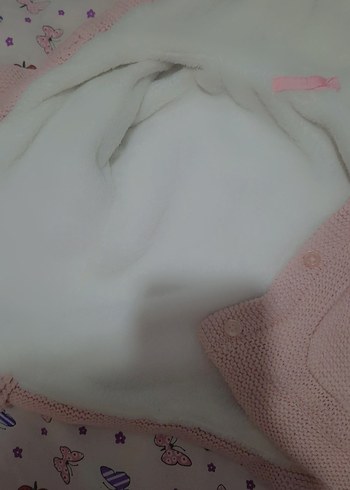 12-18 Ay Beden Kız Çocuk Pembe Örgü Hırka
