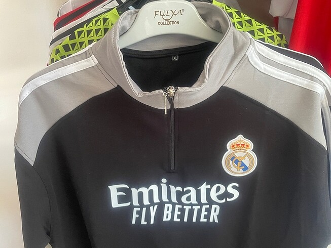 tek beden Beden Real Madrid Fermuarlı Tshirt