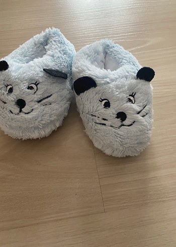 Çocuk mavi Peluş Ev Terliği - Görsel 3