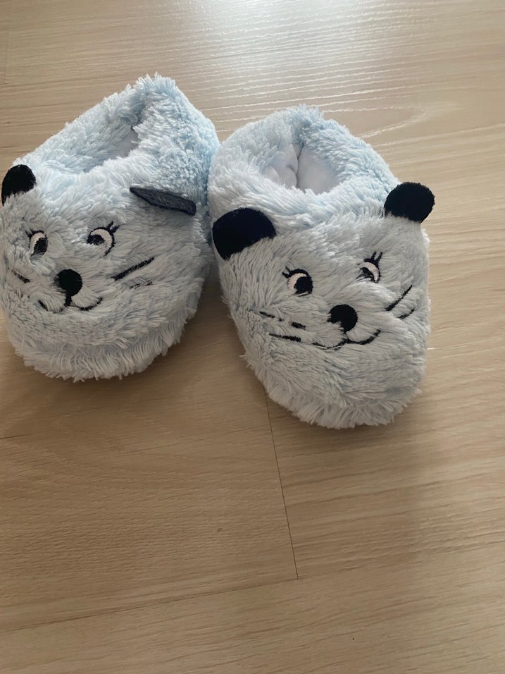 Çocuk mavi Peluş Ev Terliği - Görsel 3