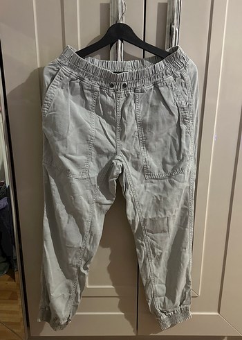 Zara Acik Gri Rahat Lastikli Pantolon