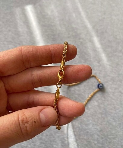 22ayar altın kaplama kalın burgu zincir - Görsel 2