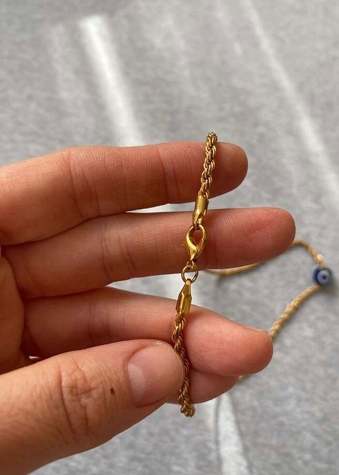 22ayar altın kaplama kalın burgu zincir - Görsel 2