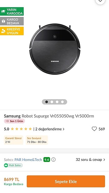 Samsung akıllı robot süpürge - Görsel 2