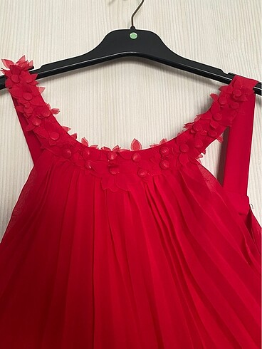 Seyran marka kırmızı şifon abiye - Görsel 2
