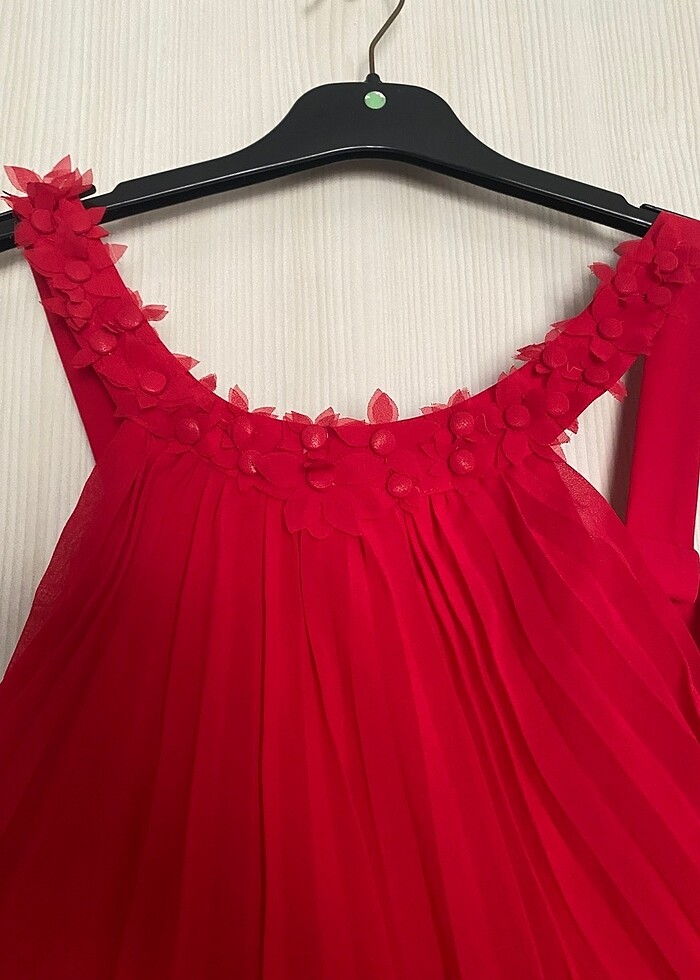 Seyran marka kırmızı şifon abiye - Görsel 2