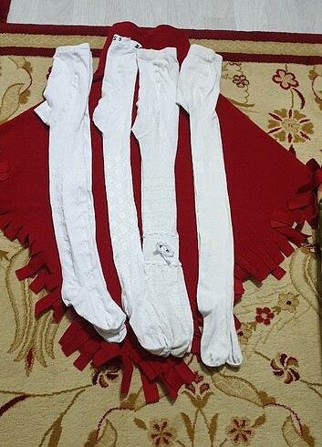 Kız Çocuk Beyaz Külotlu Çorap (4 Adet)