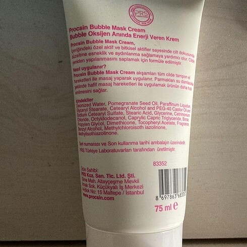 Procsin Procsin bubble mask cream