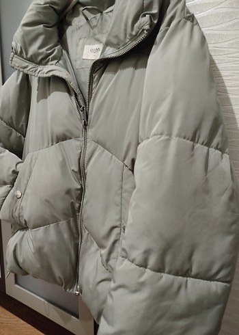 Gri Kapitone Kadın Kışlık Mont - Görsel 2