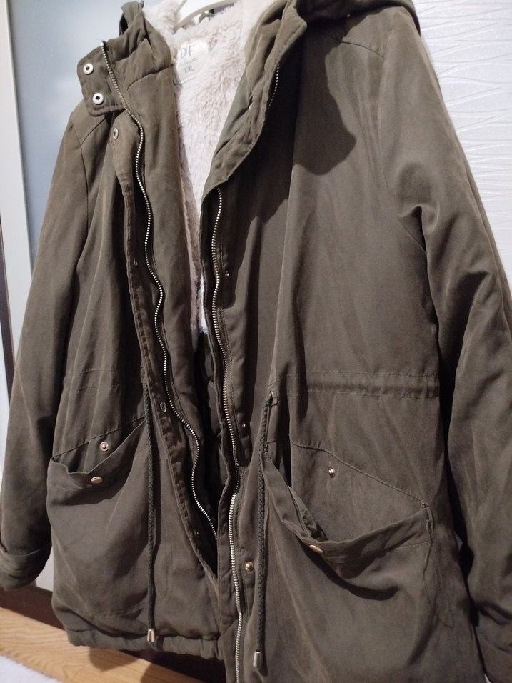 Kadın Gri Süet Midi Kışlık Mont - Görsel 2