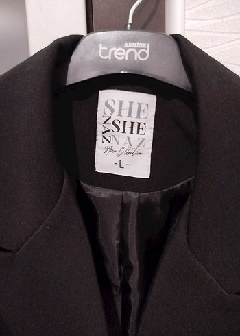 Diğer Siyah Kadın Düğmeli Midi Blazer Ceket