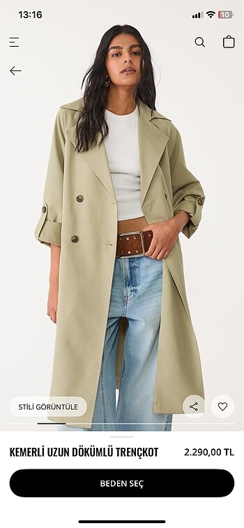 s Beden Stradivarius trençkot