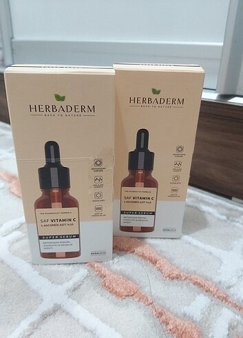 Herbaderm Saf C Vitamini Serumu 2 kutu 1 tanesi sıfır 1 tane yar