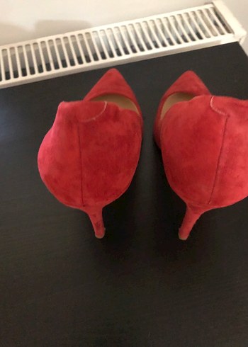 Kırmızı Süet Stiletto Topuklu Kadın Ayakkabı - Görsel 5