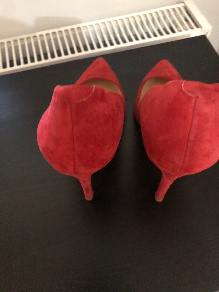 Kırmızı Süet Stiletto Topuklu Kadın Ayakkabı - Görsel 5