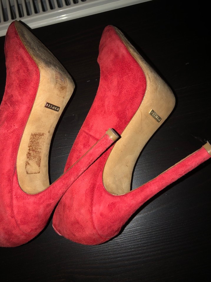 Kırmızı Süet Stiletto Topuklu Kadın Ayakkabı - Görsel 3