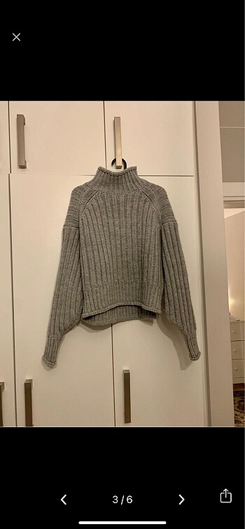 s Beden H&M boğazlı gri kazak
