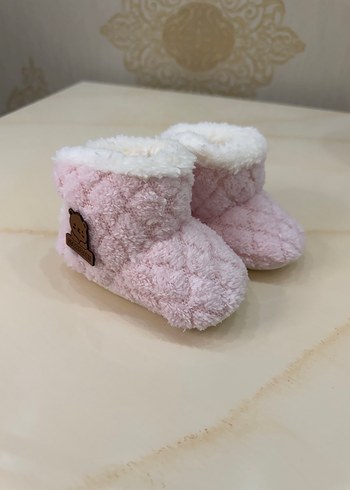 Kız Çocuk Pembe Örgü Sıcak Ev Terliği - Görsel 3