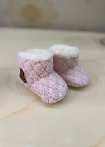 Kız Çocuk Pembe Örgü Sıcak Ev Terliği - Görsel 2