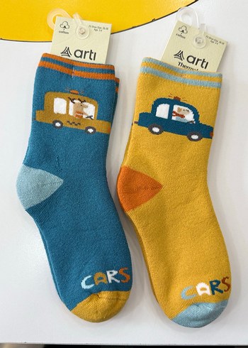 Çocuklar için Çok Renkli Baskılı Çorap - Görsel 3