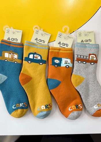 Çocuklar için Çok Renkli Baskılı Çorap - Görsel 2