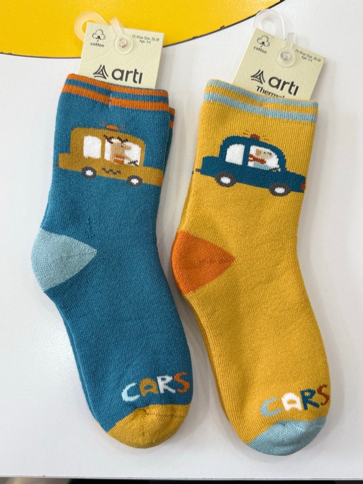 Çocuklar için Çok Renkli Baskılı Çorap - Görsel 3