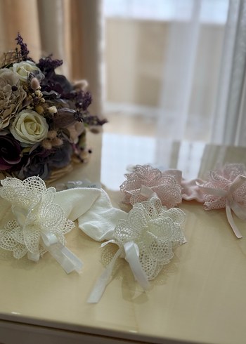 Kız Çocuk Pembe Nakışlı Dantelli Çorap 1-2 Yaş - Görsel 6