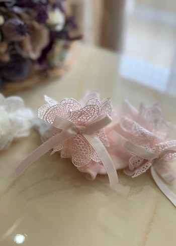 Kız Çocuk Pembe Nakışlı Dantelli Çorap 1-2 Yaş - Görsel 2