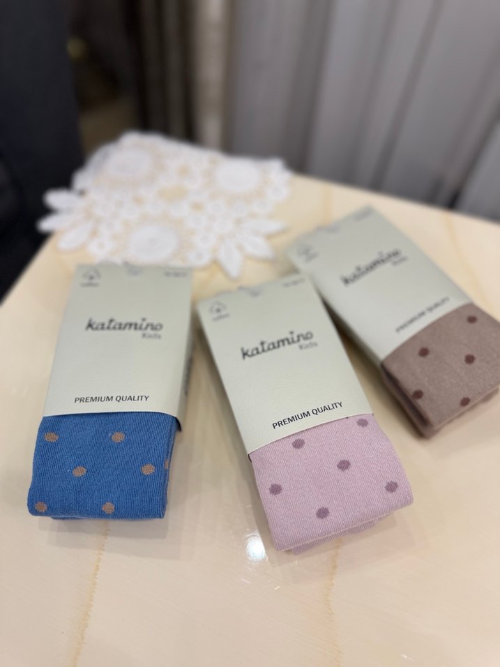 Katamino Kız Çocuk Çok Renkli Puantiyeli Çorap - Görsel 2