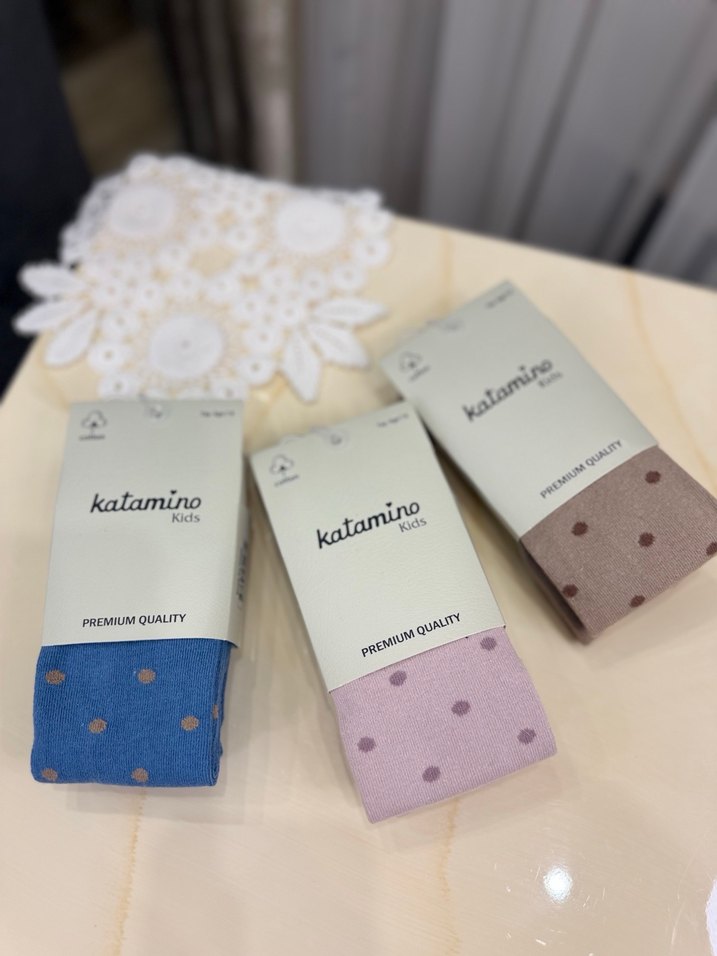 Katamino Kız Çocuk Çok Renkli Puantiyeli Çorap - Görsel 3