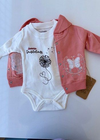Pembe Uzun Kollu Bebek Kız Takımı
