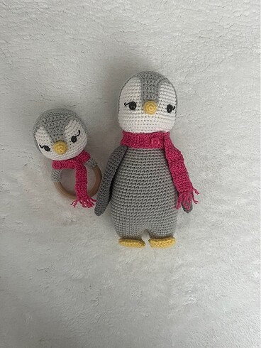 Beden Renk Penguen amigurumi yenidoğan set