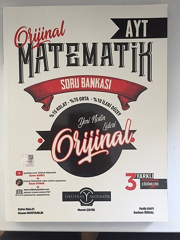 Orijinal Yayınları AYT Matematik Soru Bankası