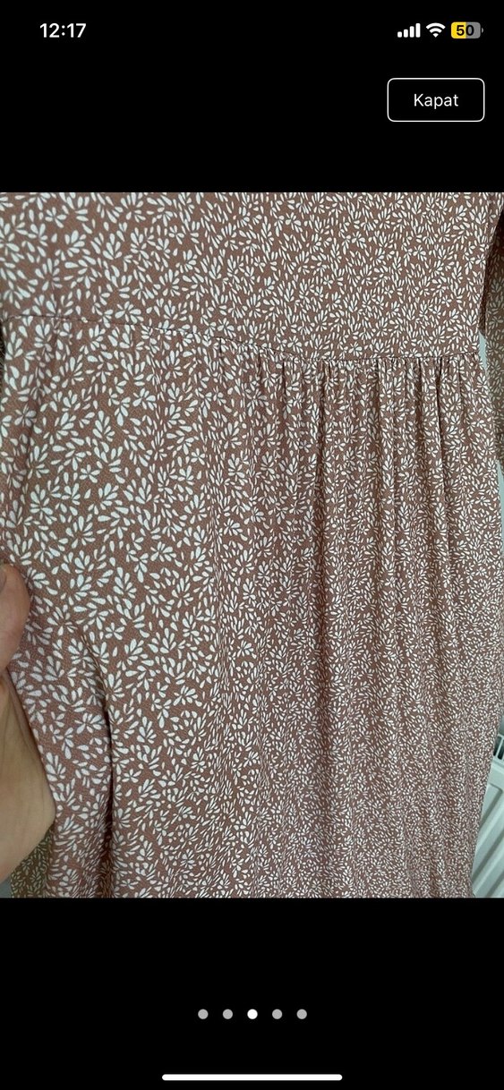 Bej Renkli Bohem Uzun Elbise - Görsel 3