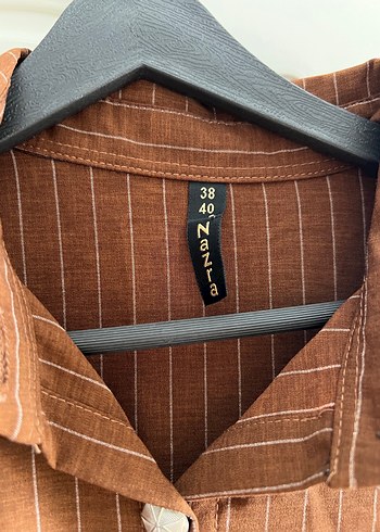 Düğmeli Uzun Kahverengi Elbise - Görsel 2