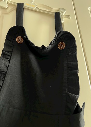 Siyah Uzun Askılı Fırfırlı Goth Tulum - Görsel 5