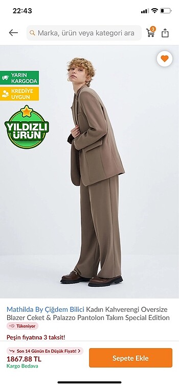 Mathilda kahverengi takım