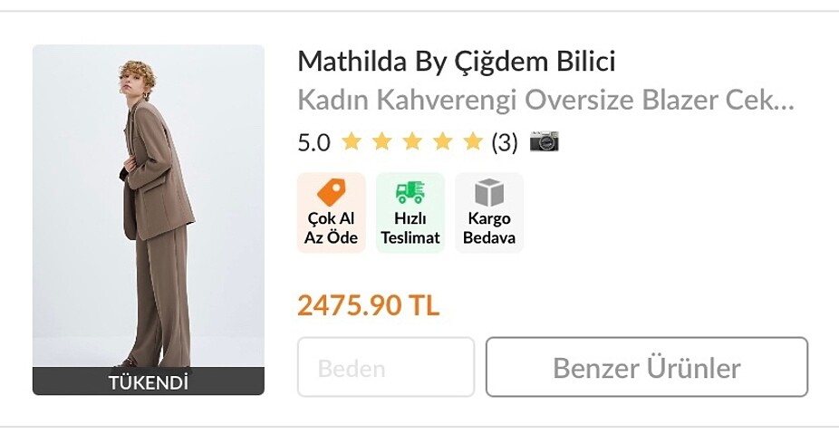 Diğer Mathilda kahverengi takım