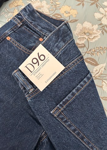 Düğmeli Gri Baskılı Kadın Midi Kot Pantolon - Görsel 3