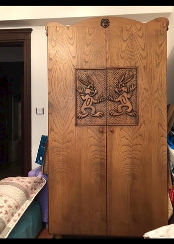 Erçek ahşap gardrop, yatak, şifonyer, kitaplık - Görsel 6