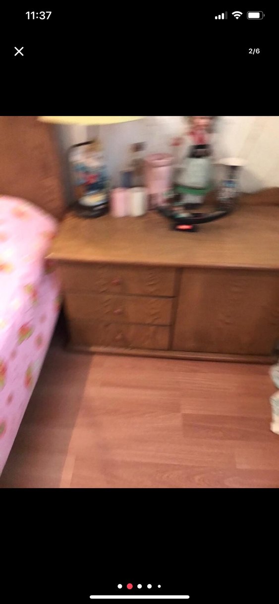 Erçek ahşap gardrop, yatak, şifonyer, kitaplık - Görsel 2