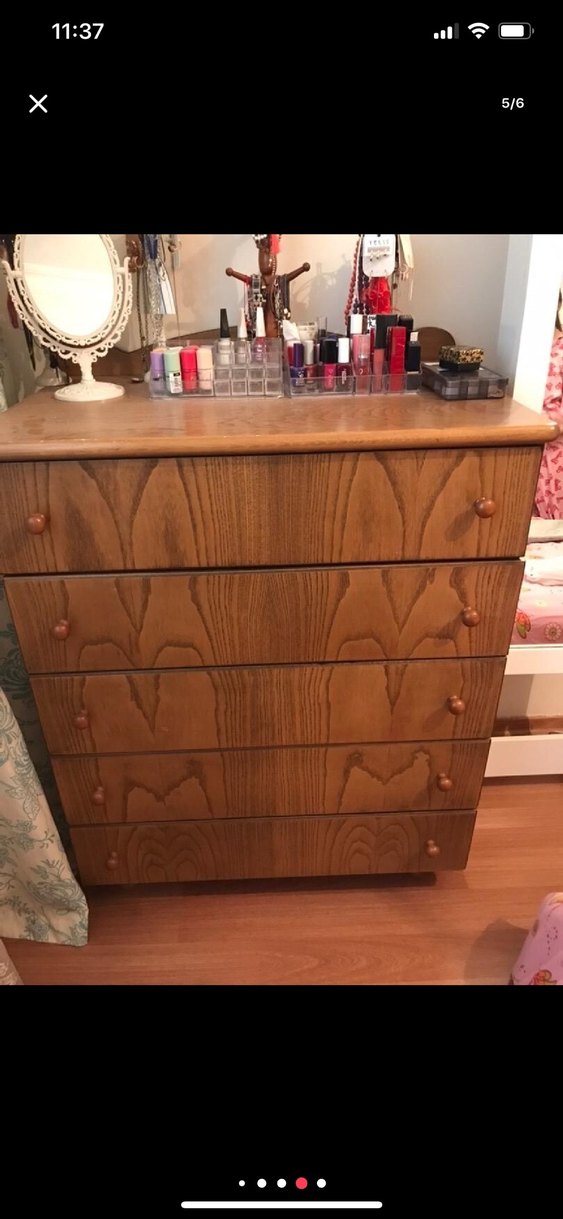 Erçek ahşap gardrop, yatak, şifonyer, kitaplık - Görsel 5